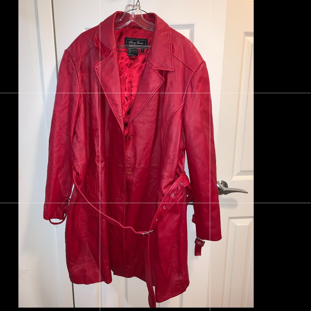 Terry lewis 100% genuine leather Jacket( red) women 3x